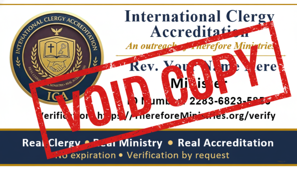 Sample Clergy Identification Card